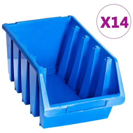 Stapelbakken 14 st kunststof blauw 1