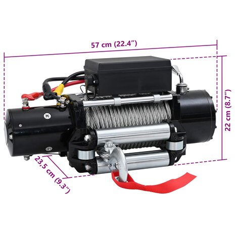 Elektrische lier PVC Zwart 9
