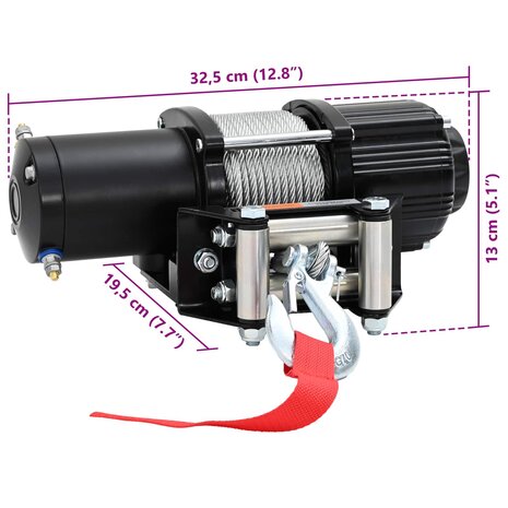 Elektrische lier PVC Zwart 8