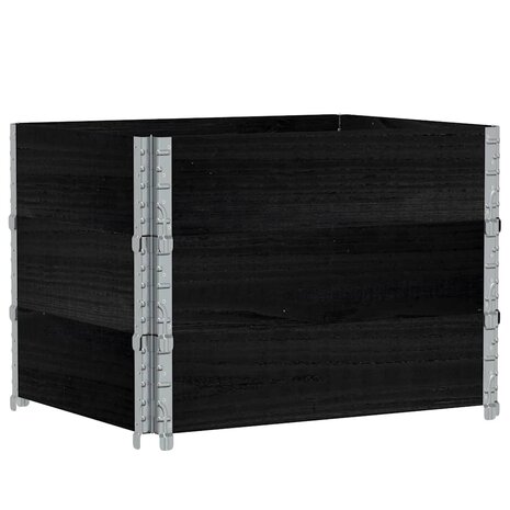 Palletopzetranden 3 st 80x60 cm massief grenenhout zwart 2