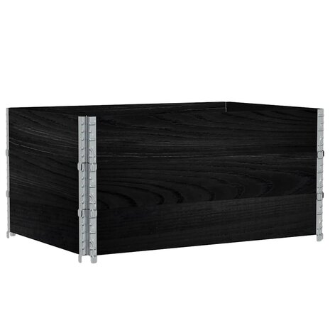 Palletopzetranden 3 st 120x80 cm massief grenenhout zwart 2