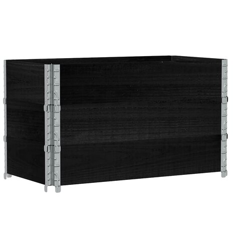 Palletopzetranden 3 st 100x50 cm massief grenenhout zwart 2