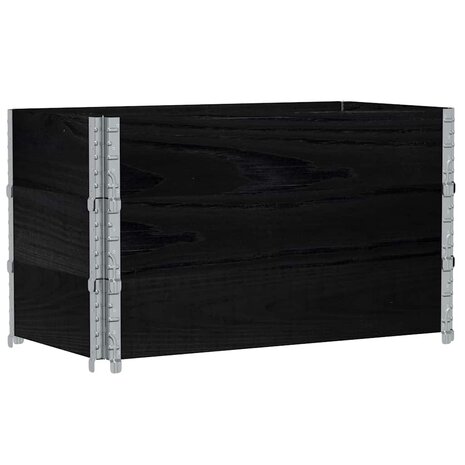 Palletopzetranden 3 st 100x50 cm massief grenenhout zwart 5