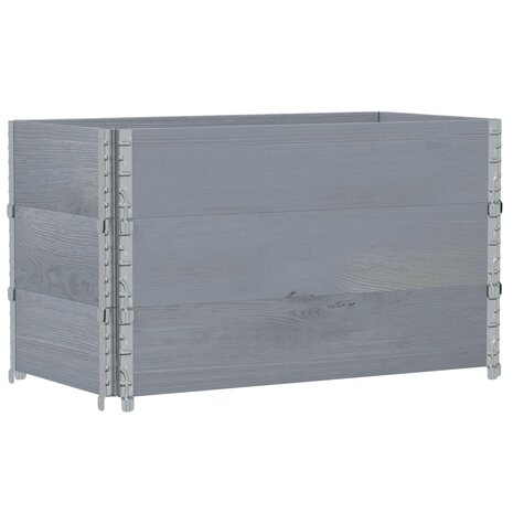 Palletopzetranden 3 st 100x50 cm massief grenenhout grijs 5