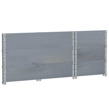 Palletopzetranden 3 st 100x50 cm massief grenenhout grijs 6