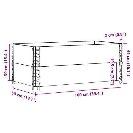 Palletopzetranden 2 st 100x50 cm massief grenenhout 8