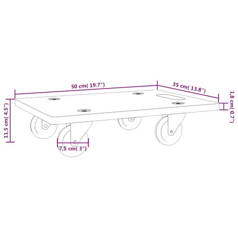 Meubelhondjes 2 st rechthoekig 250 kg 50x35x11,5 cm 9
