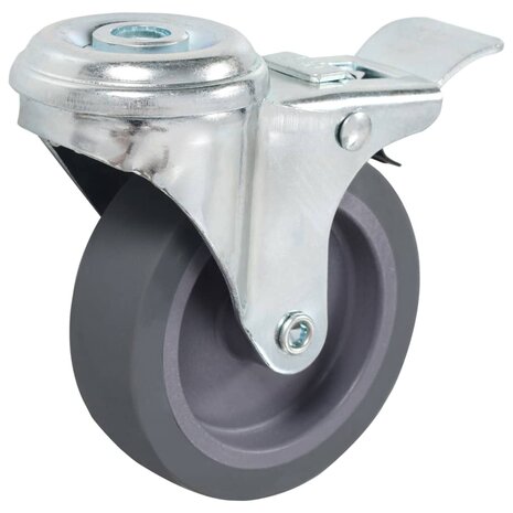 8 st Zwenkwielen met boutgaten 75 mm 4