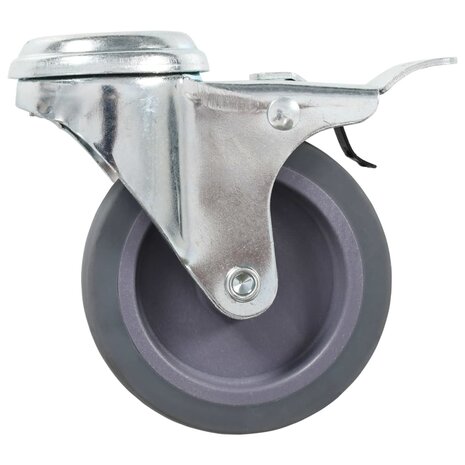 8 st Zwenkwielen met boutgaten 75 mm 5