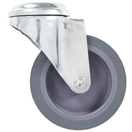 8 st Zwenkwielen met boutgaten 75 mm 6
