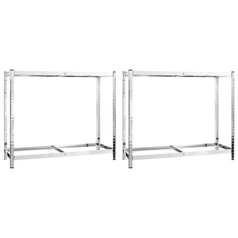 Bandenrekken 2-laags 2 st 110x40x110 cm staal zilverkleurig 2