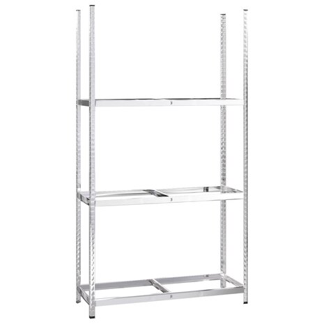 Bandenrekken 3-laags 2 st 110x40x200 cm staal zilverkleurig 4