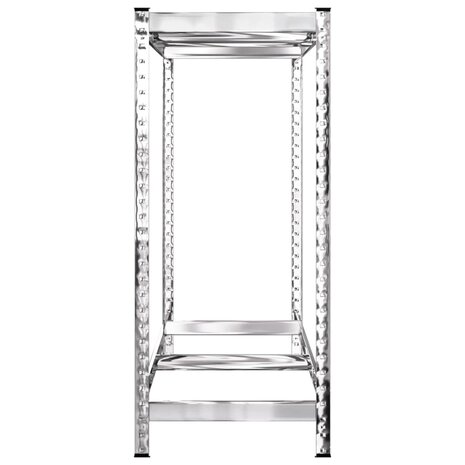 Bandenrekken 2-laags 4 st 110x40x110 cm staal zilverkleurig 6