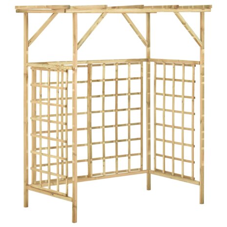 Pergola voor 2 containers ge&iuml;mpregneerd grenenhout 2
