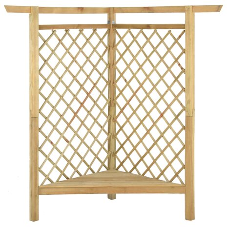 Hoekpergola met bank 166x81x174 cm ge&iuml;mpregneerd grenenhout   3