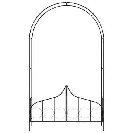 Tuinboog met hek 138x40x238 cm ijzer zwart  2