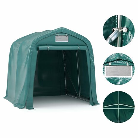 Garagetent 1,6x2,4 m PVC groen 5