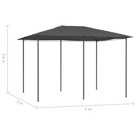 Prieel 160 g/m&sup2; 3x4x2,6 m antracietkleurig 4