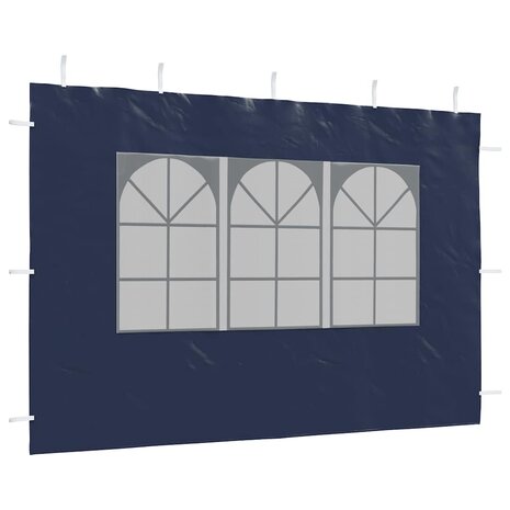 Tentwanden met raam PE blauw 2 st  8