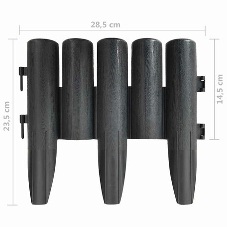 Gazonranden 36 st 10 m PP antracietkleurig 7
