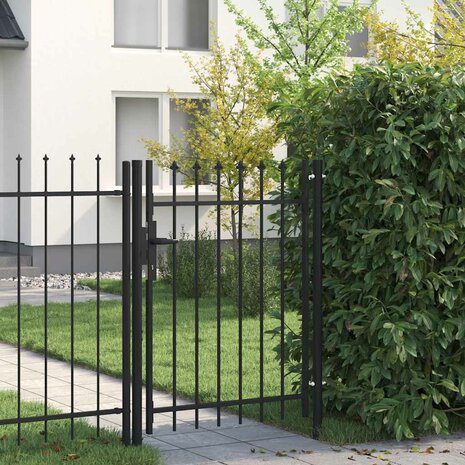 Hekpoort BOXTEL enkele deur met puntige bovenkant staal 1x1,2 m zwart 1