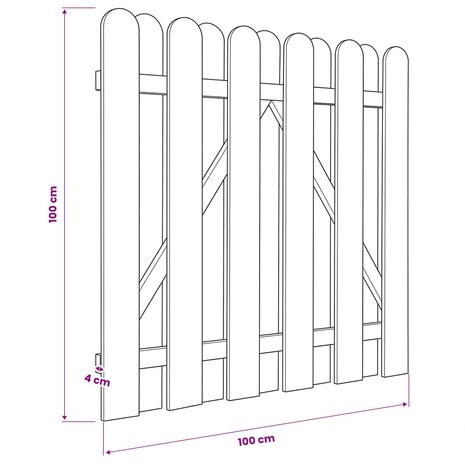 Tuinpoort 100 x 100 cm Massief grenenhout Groen 5