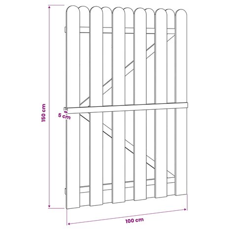 Tuinpoort 100 x 150 cm Massief grenenhout Groen 5