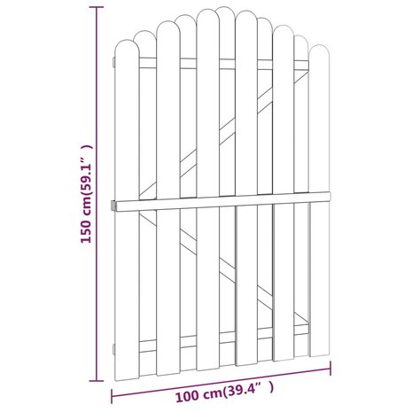 Poort 100x150 cm ge&iuml;mpregneerd grenenhout 5