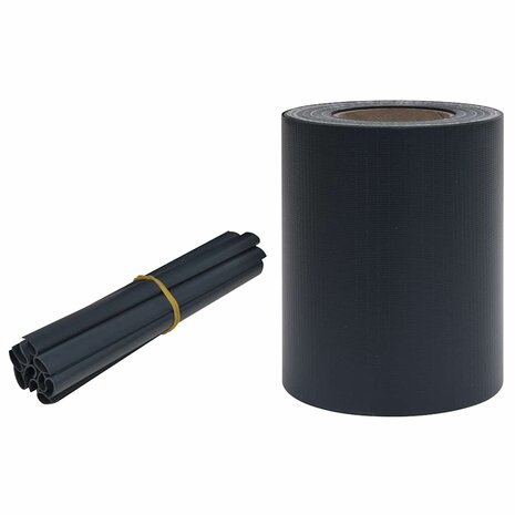 Tuinscherm 35x0,19 m PVC mat donkergrijs 2