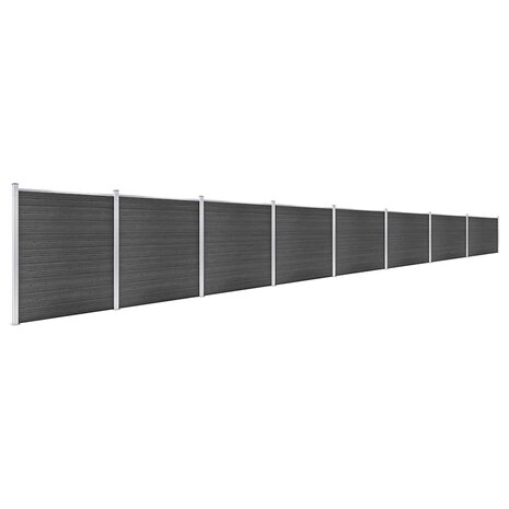 Schuttingpanelenset 1391x186 cm HKC zwart 2