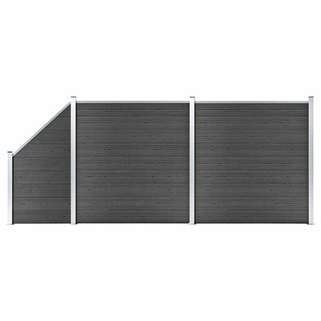 Schuttingpanelenset 446x(105-186) cm HKC zwart   1
