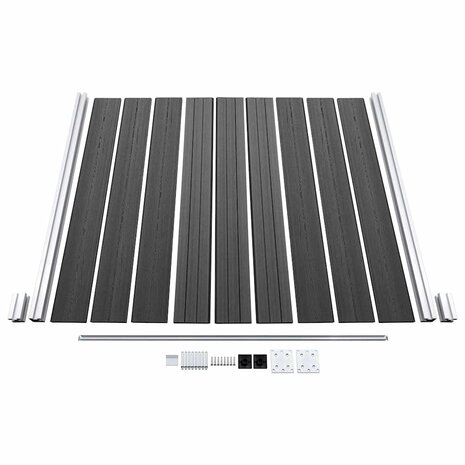 Schuttingpanelenset 446x(105-186) cm HKC zwart   6