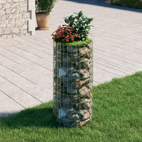 Gabion paal rond &Oslash;50x100 cm gegalvaniseerd staal 1