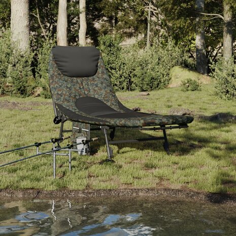 Visbed met verstelbare modderpoten inklapbaar camouflage 1