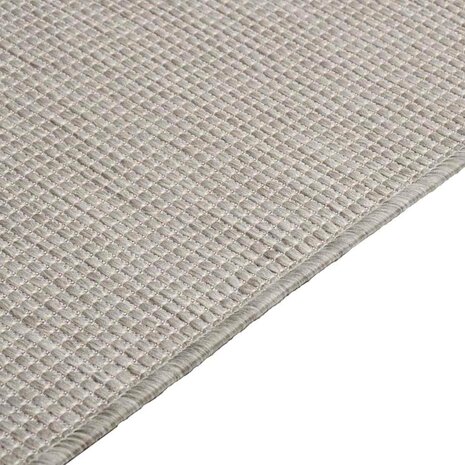 Buitenkleed platgeweven 80x150 cm lichtgrijs 4