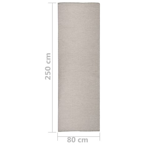 Buitenkleed platgeweven 80x250 cm lichtgrijs 6