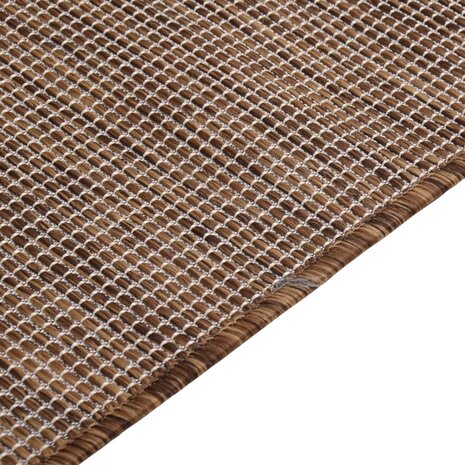 Buitenkleed platgeweven 80x150 cm bruin 4