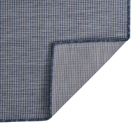Buitenkleed platgeweven 80x250 cm blauw 2