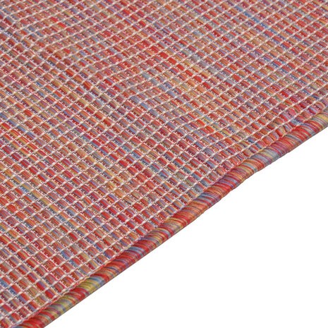 Buitenkleed platgeweven 120x170 cm rood 4