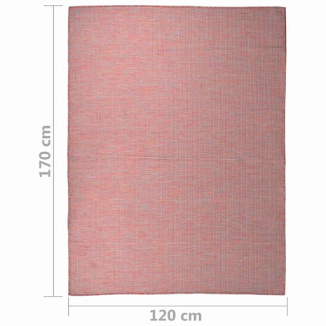 Buitenkleed platgeweven 120x170 cm rood 6
