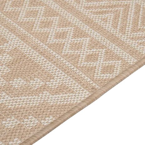 Buitenkleed met patroon platgeweven 80x250 cm bruin 4