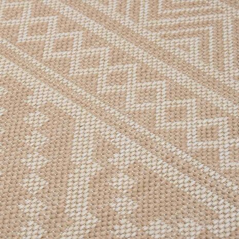 Buitenkleed met patroon platgeweven 100x200 cm bruin 5