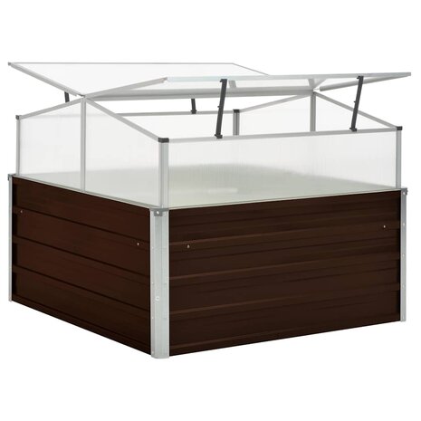 Tuinkas 100x100x85 cm gegalvaniseerd staal bruin 4