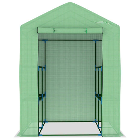 Tuinkas met schappen 143x143x195 cm staal 4