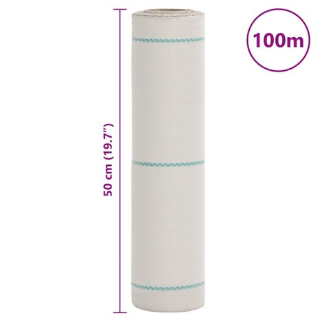 Worteldoek 0,5x100 m polypropeen wit 8