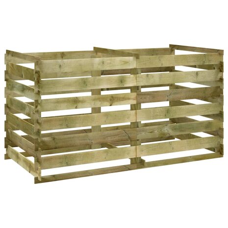 Compostbak met latten ge&iuml;mpregneerd grenenhout 180x90x90 cm 2
