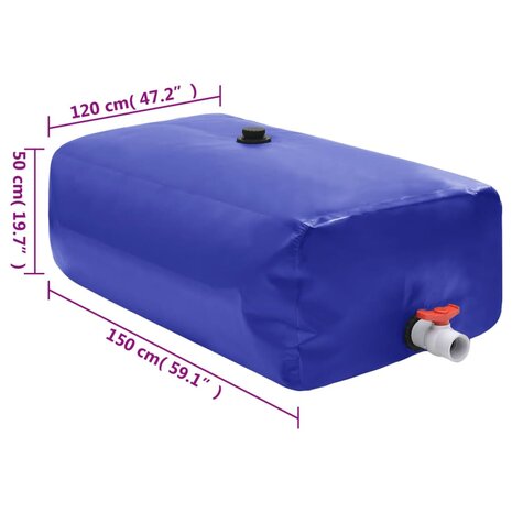 Watertank met kraan opvouwbaar 1000 L PVC 7