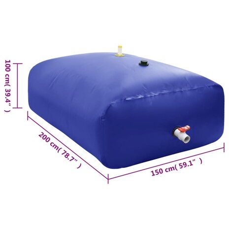 Watertank met kraan opvouwbaar 3000 L PVC 8