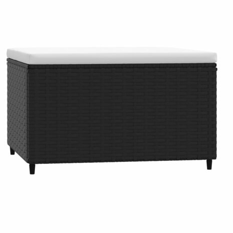 Voetensteunen 2 st met kussen poly rattan zwart 6