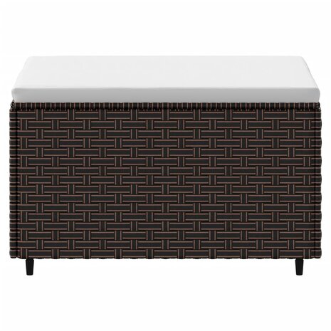 Voetensteun met kussen poly rattan bruin 3